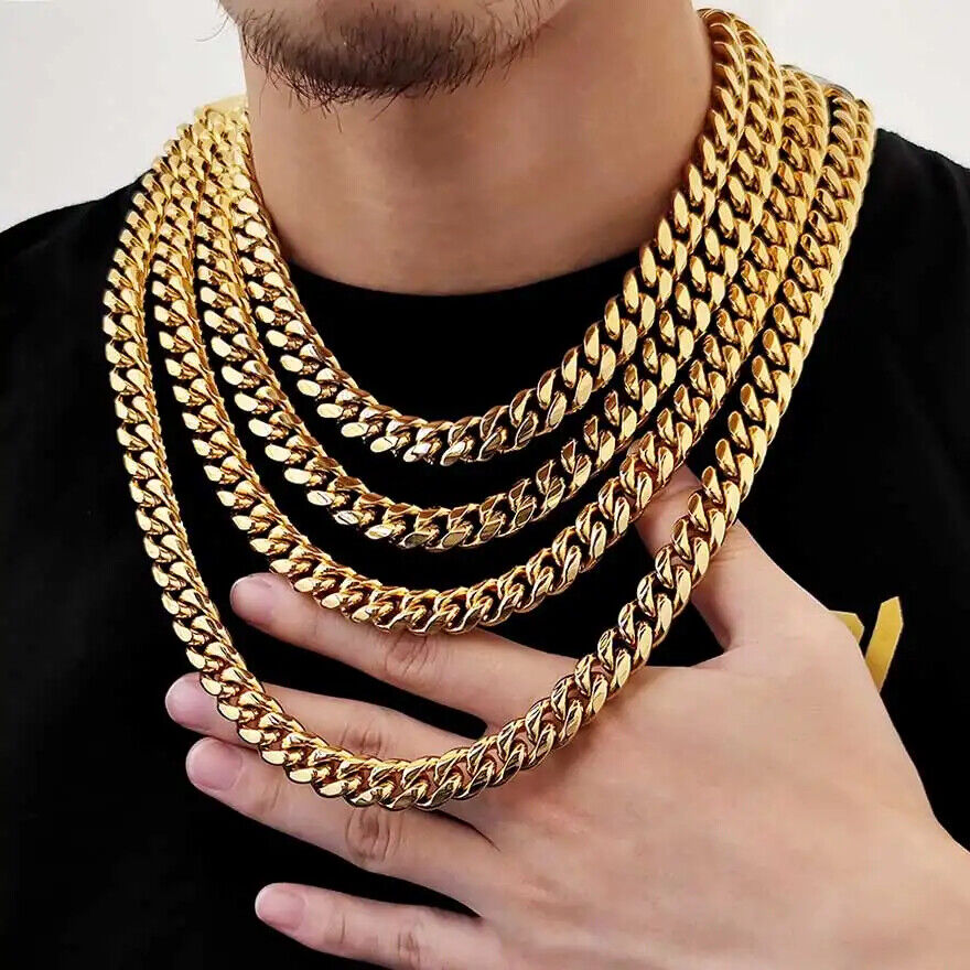【60cm，50cm】【10mm】【18K刻印あり】【Miami Cuban】 Miami Cuban Chain 18k Yellow Gold 22 Inches 10mm 46188: buy